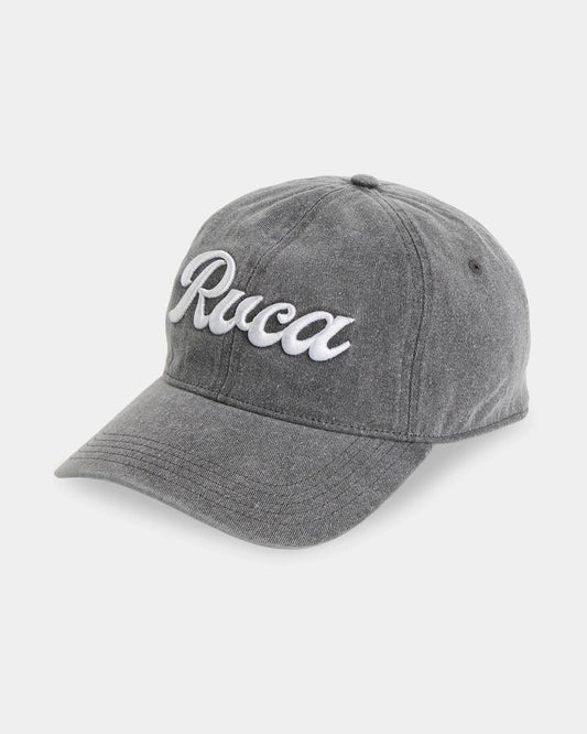 Image of Hats. Product name - Rvca Womens Acid Wash Embroidery Cap Washed Black in Washed Black colour by brand - Rvca