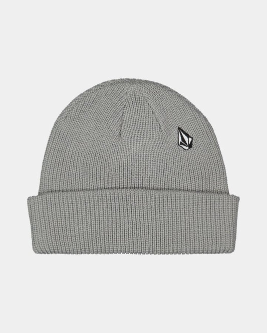 Image of Hats. Product name - Volcom Mens Poppen Beanie Grey in Grey colour by brand - Volcom