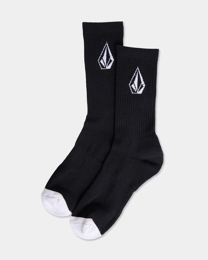 Image of Socks. Product name - Volcom Mens Fullstone 3 Pack Sock Black in Black colour by brand - Volcom