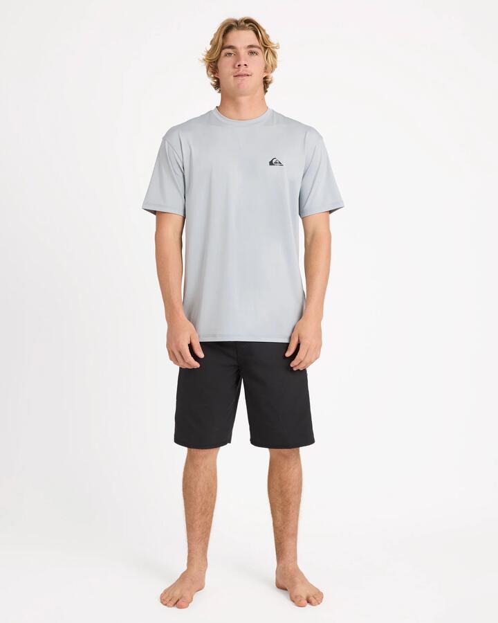 Image of T-Shirts. Product name - Quiksilver Logo Surf Tee Ss Quarry in Quarry colour by brand - Quiksilver