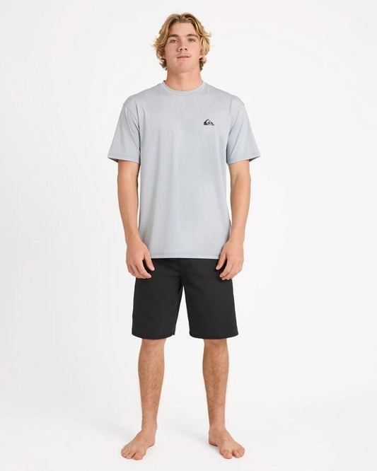 Image of T-Shirts. Product name - Quiksilver Logo Surf Tee Ss Quarry in Quarry colour by brand - Quiksilver