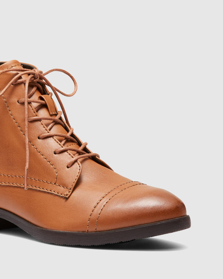 Image of Shoes. Product name - Denham Tan Lace-up Boots in Tan colour by brand - Novo