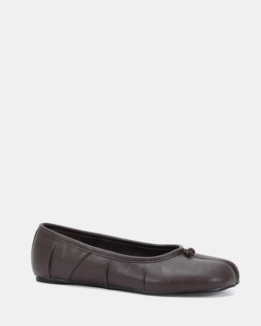 Image of Shoes. Product name - Concrete Espresso Ballet Flats in Espresso colour by brand - Novo