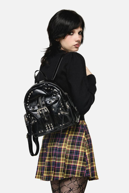 Image of Bags. Productname: Moto Stud Backpack in Black colour by brand - Dangerfield