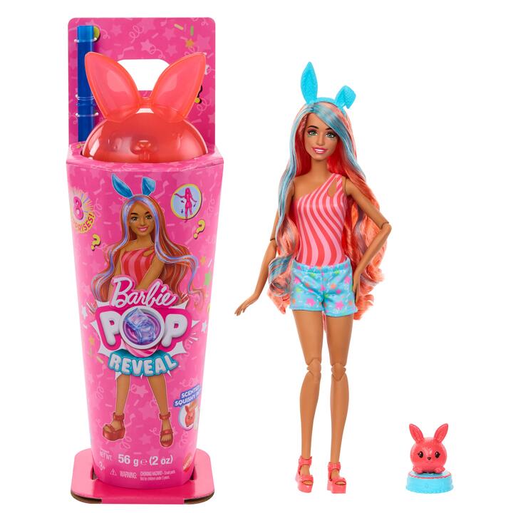 Image of Dolls. Product name - Barbie Pop Reveal Shakes Series Doll & Accessories Set, Scented Bright Bunny Fashion Doll in colour by brand - Barbie