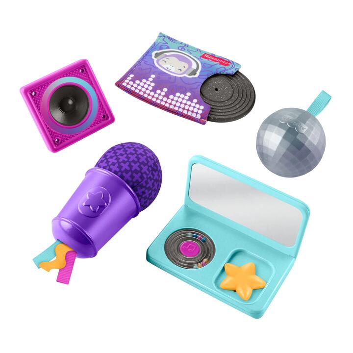 Image of Baby Toys & Activity Equipment. Product name - Fisher-Price Mini Me Moments DJ Gift Set, 6-Piece Sensory Baby Toys for Newborn Play in colour by brand - Fisher-Price