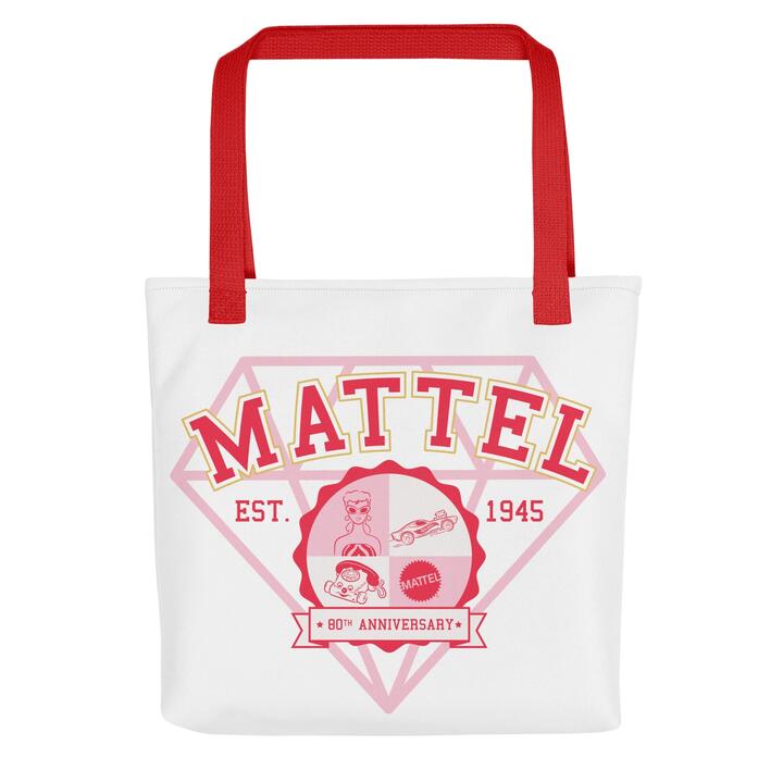 Image of Bags. Product name - Mattel 80th Heritage Logo Tote Bag in colour by brand - Mattel Creations