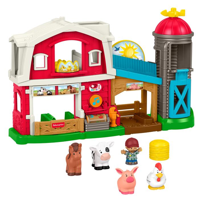 Image of Dolls. Product name - Fisher-Price Little People Caring Fun Animal Farm Playset Toddler Learning Toy, 6 Play Pieces in colour by brand - Little People