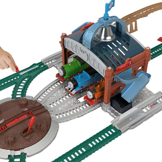 Image of Accessories. Product name - Thomas & Friends Load & Launch Barrel Delivery Set by Fisher-Price & Classic Motorized Toy Train in colour by brand - Thomas & Friends