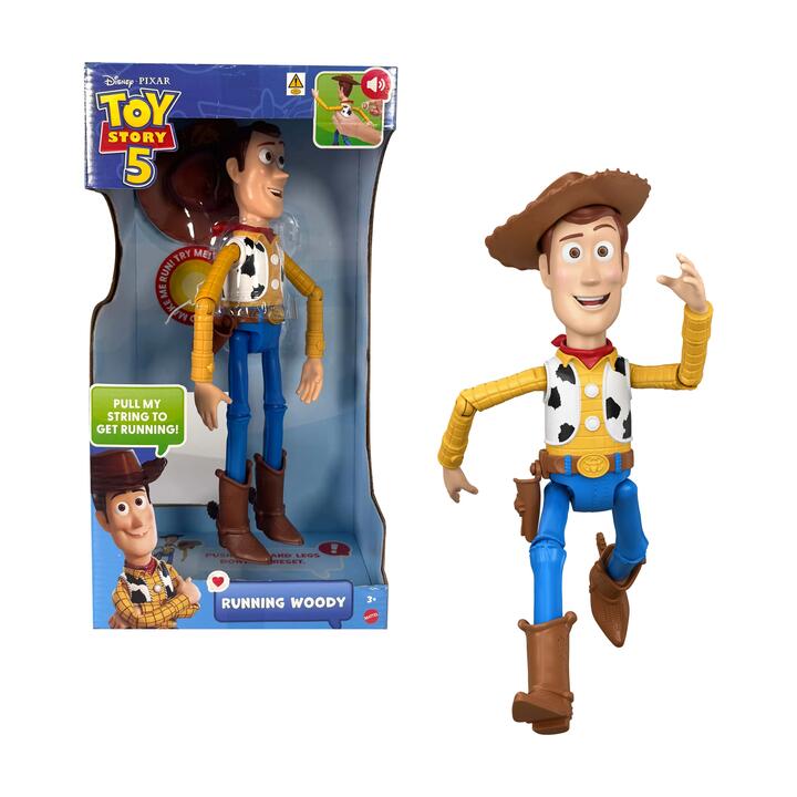 Image of Dolls. Product name - Disney and Pixar Toy Story 5 Running Woody 12 Inch Action Figure, 50 Plus Sounds in colour by brand - Disney Pixar Toy Story