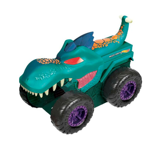 Image of Toy Cars. Product name - Hot Wheels Monster Trucks Car Chompin' Mega-Wrex Vehicle in colour by brand - Hot Wheels
