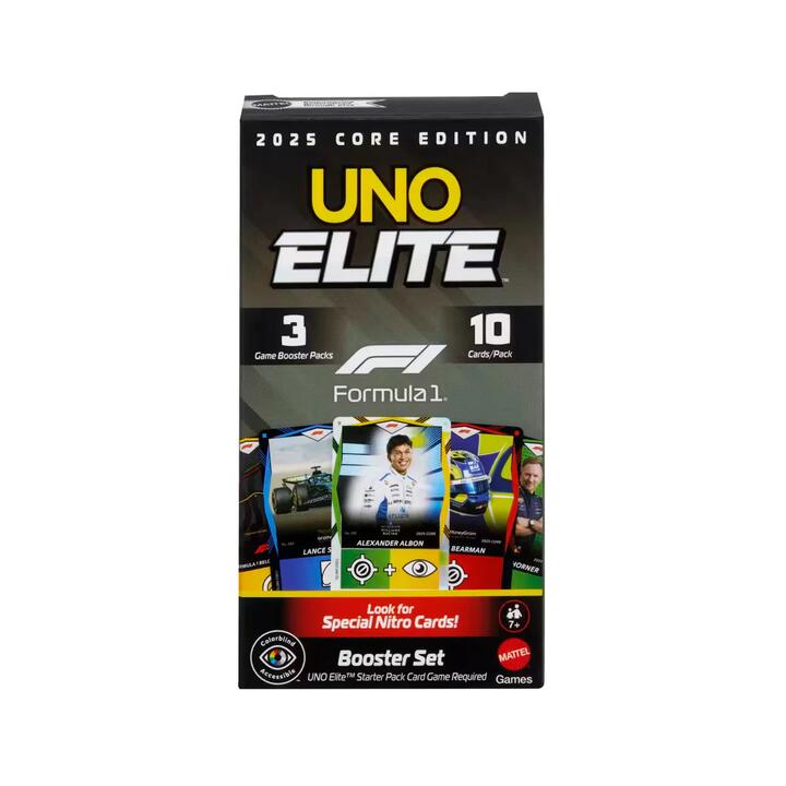 Image of Games. Product name - UNO Elite F1Â® Booster Set in colour by brand - UNO