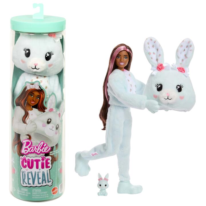 Image of Dolls. Product name - Care Bears Barbie Cutie Reveal Doll Mint Bunny in colour by brand - Barbie