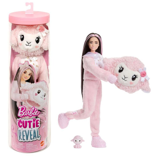 Image of Dolls. Product name - Care Bears Barbie Cutie Reveal Doll Pink Lamb in colour by brand - Barbie