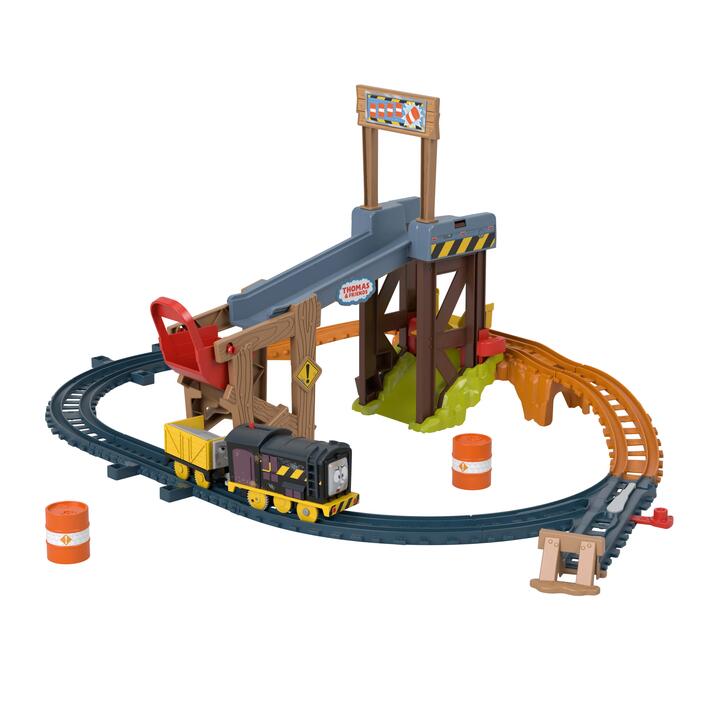 Image of Toy Playsets. Product name - Thomas & Friends Dieselâs Lift & Load Construction Set, Motorized Toy Train with Track & Cargo in colour by brand - Thomas & Friends