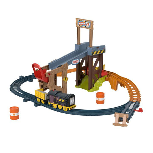 Image of Toy Playsets. Product name - Thomas & Friends Dieselâs Lift & Load Construction Set, Motorized Toy Train with Track & Cargo in colour by brand - Thomas & Friends