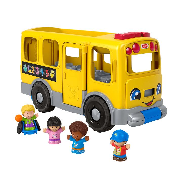 Image of Toy Playsets. Product name - Fisher-Price Little People Big Yellow School Bus, Musical Pull Toy for Toddlers in colour by brand - Little People
