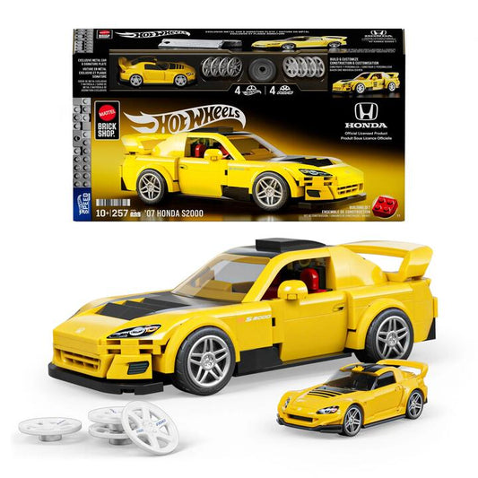 Image of Toy Cars. Product name - Mattel Brick Shop Hot Wheels â07 Honda S2000 Building Toy Kit (257 Pieces), for Collectors in colour by brand - Mattel Brick Shop