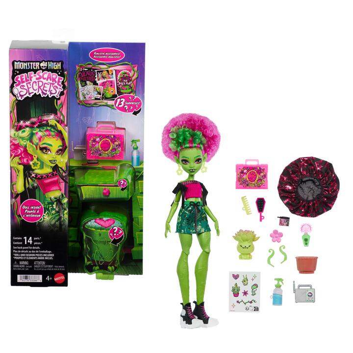 Image of Dolls. Product name - Monster High Self-Scare Secrets Venus McFlytrap Fashion Doll with 13 Realistic Accessories in colour by brand - Monster High
