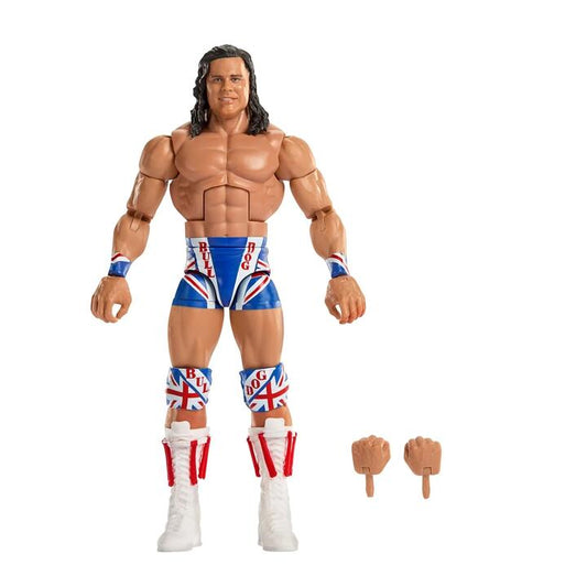Image of Action Figures. Product name - WWE Elite Legends British Bulldog Action Figure in colour by brand - WWE