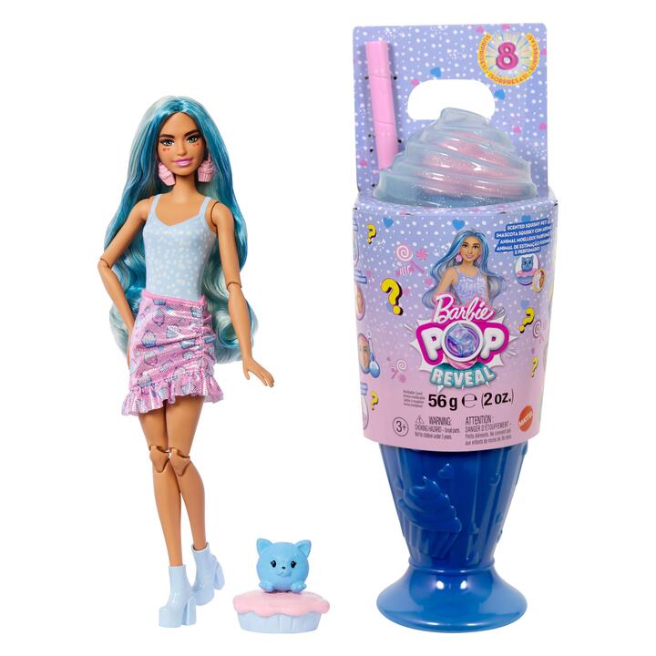 Image of Dolls. Product name - Barbie Pop Reveal Sweet Treat Series Doll & Accessories Set, Cool Cupcake Fashion Doll & Pet in colour by brand - Barbie