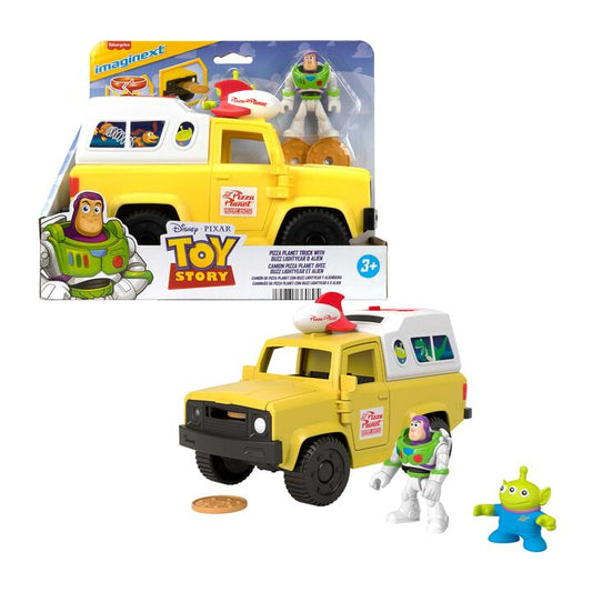 Image of Toy Playsets. Product name - Imaginext Toy Story Pizza Planet Truck with Buzz Lightyear Alien Playset in colour by brand - Imaginext