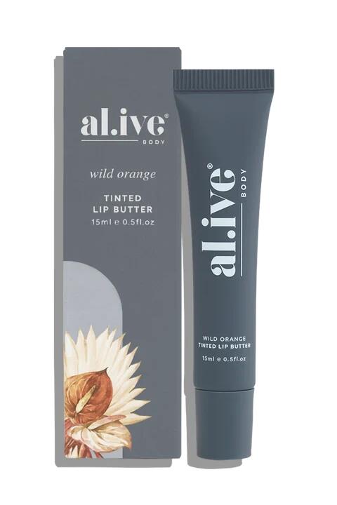 Image of Health & Beauty. Product name - Wild Orange 15ml Tinted Lip Butter in Orange colour by brand - Alive Body