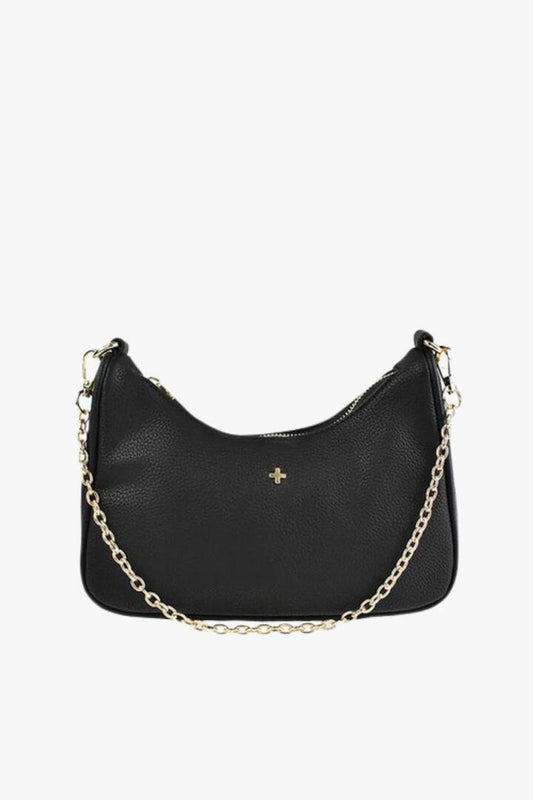 Image of Bags. Product name - Paloma Black Pebble Vegan Leather Crossbody Bag in Black colour by brand - Peta + Jain