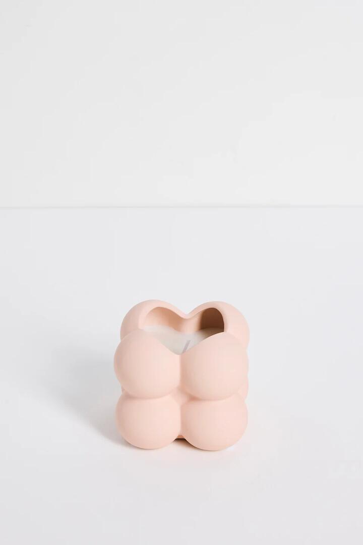Image of Perfumes & Colognes. Product name - Bubble Cube Pink Soy Wax Candle in Pink colour by brand - Flo's Home