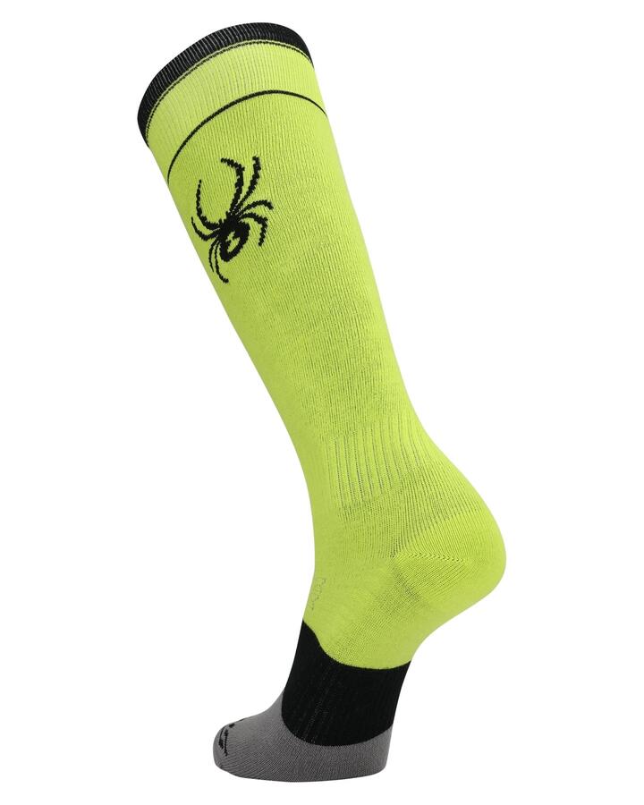 Image of Socks. Product name - Spyder Mens Pro Liner Ski Socks Lime in Lime colour by brand - Spyder