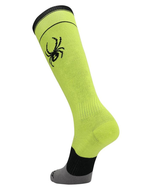 Image of Socks. Product name - Spyder Mens Pro Liner Ski Socks Lime in Lime colour by brand - Spyder