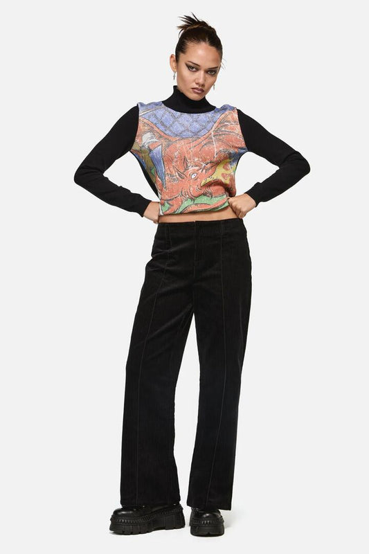 Image of a model wearing Pants. Productname: Beasts Goth Pant in Black colour by brand - Black Friday