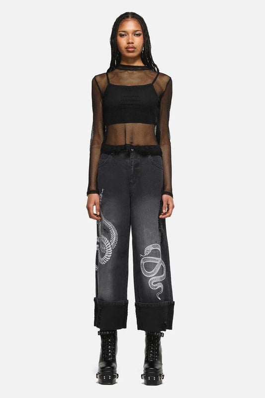 Image of Jeans. Productname: Slithering Goth Jean in Black colour by brand - Dangerfield