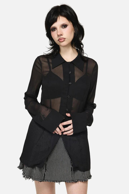 Image of Blouses. Productname: Serpent Goth Blouse in Black colour by brand - Dangerfield