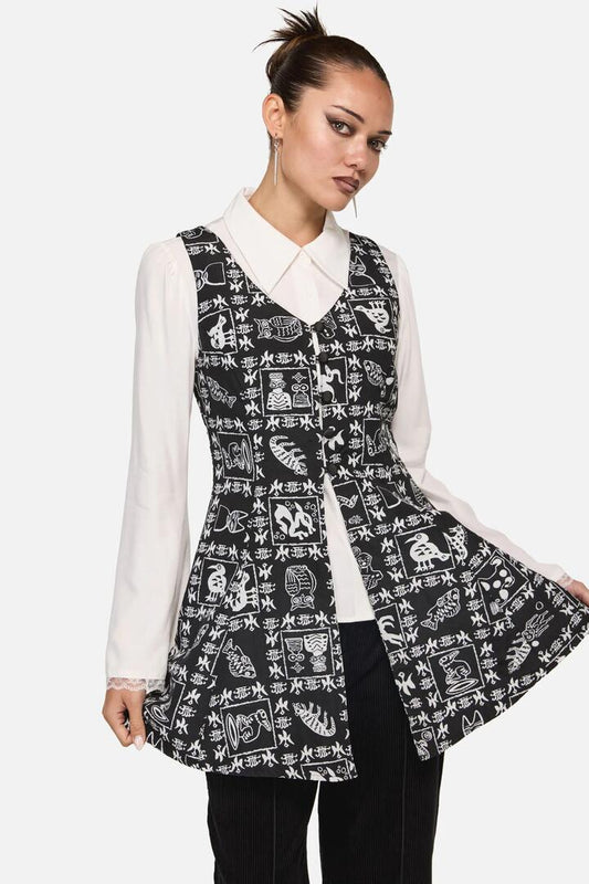 Image of Dresses. Productname: Manuscript Goth Pinafore in Black colour by brand - Black Friday