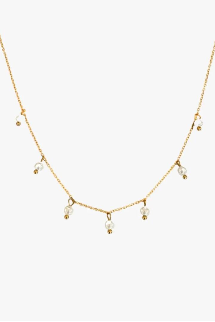 Image of Jewelry. Product name - Pearl Multi Gold Necklace in Multi colour by brand - Lindi Kingi
