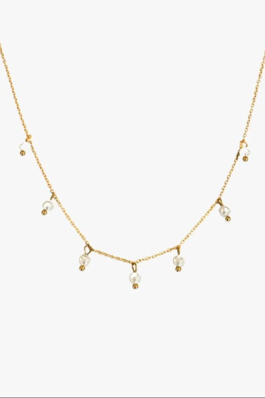 Image of Jewelry. Product name - Pearl Multi Gold Necklace in Multi colour by brand - Lindi Kingi