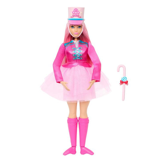 Image of Dolls. Product name - Barbie in the Nutcracker Daisy Ballerina Doll with Articulated Ankles and Candy Cane Baton in colour by brand - Barbie