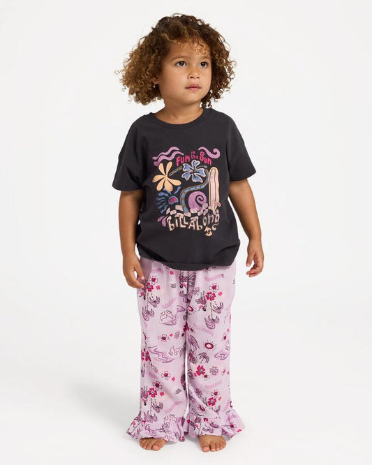 Image of T-Shirts. Product name - Billabong Girls 0-5 Aloha Club T-Shirt Off Black in Off Black colour by brand - Billabong