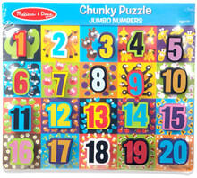 Image of Toys. Product name - Schleich Jumbo Numbers Chunky Puzzle in colour by brand - Melissa & Doug