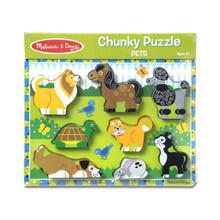Image of Toys. Product name - Melissa & Doug Pets Chunky Puzzle 8pce in colour by brand - Melissa & Doug