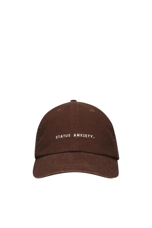 Image of Hats. Product name - Status Anxiety Bark Cap in Brown colour by brand - Status Anxiety