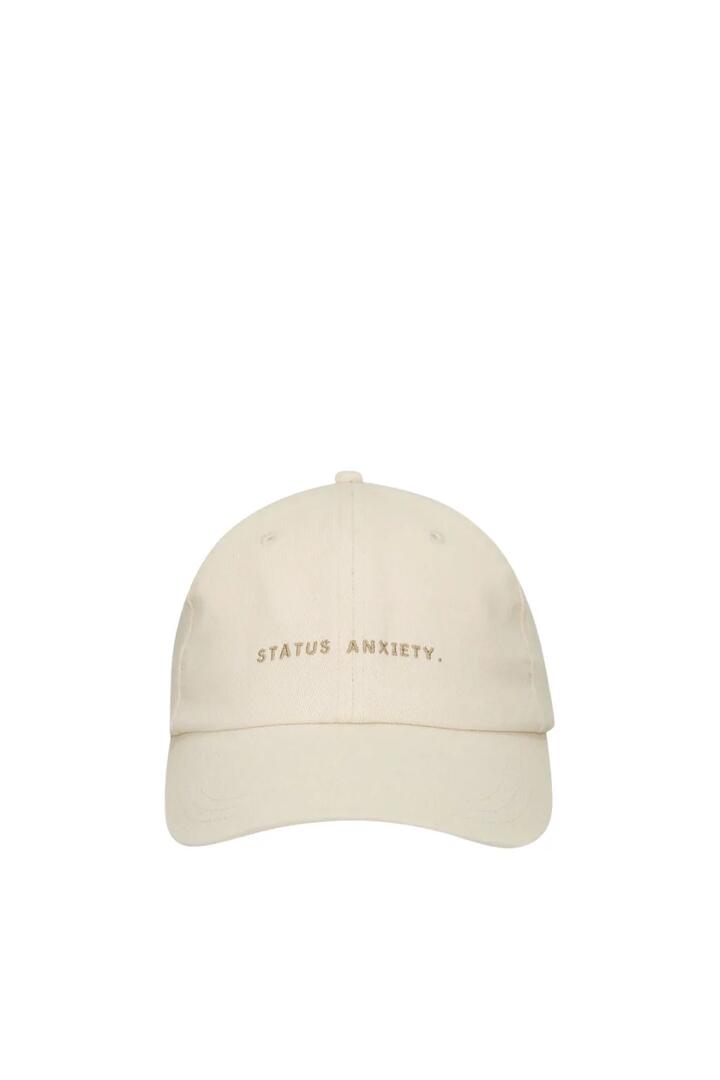 Image of Hats. Product name - Status Anxiety Cream Cap in Cream colour by brand - Status Anxiety