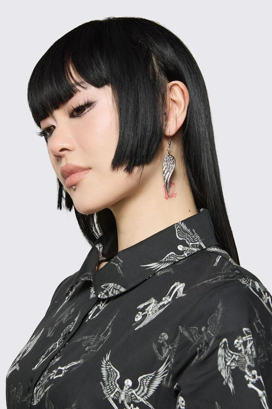 Image of Earrings. Productname: Angel Wing Earrings in Silver colour by brand - Dangerfield