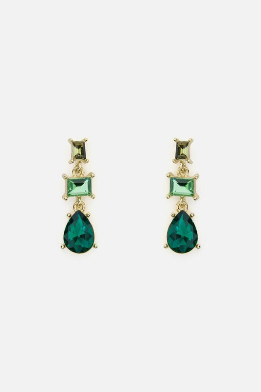 Image of Earrings. Productname: Beautiful Stone Drop Earrings in Green colour by brand - Princess Highway