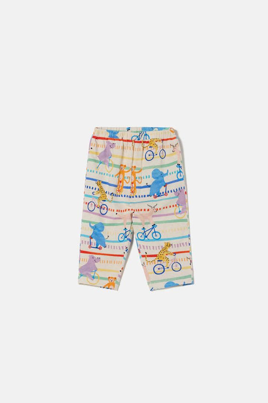 Image of a model wearing Pants. Product name - On Bikes Baby Track Pant in Multi colour by brand - Gorman