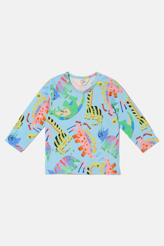 Image of T-Shirts. Product name - Dino Land Baby T-Shirt in Blue colour by brand - Gorman