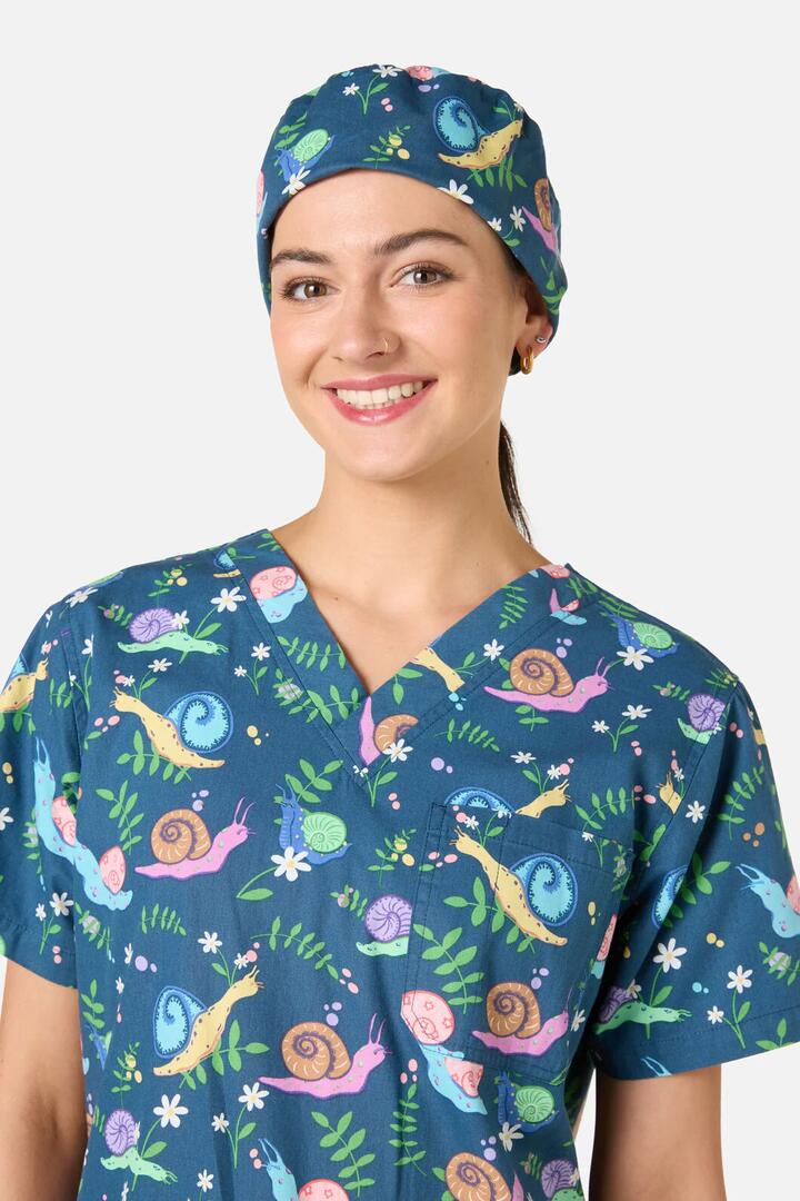 Image of Hats. Product name - Snailed It Scrub Hat in Blue colour by brand - Gorman