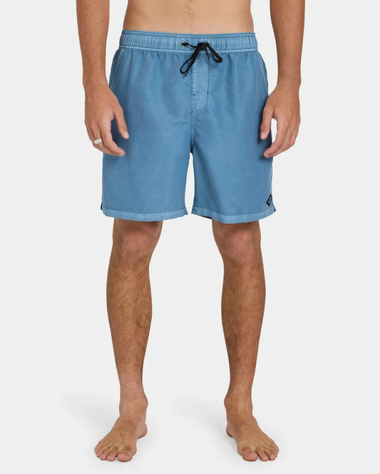 Image of Swimwear. Product name - Billabong Mens All Day Overdye Layback 17" Boardshorts Steel Blue in Steel Blue colour by brand - Billabong