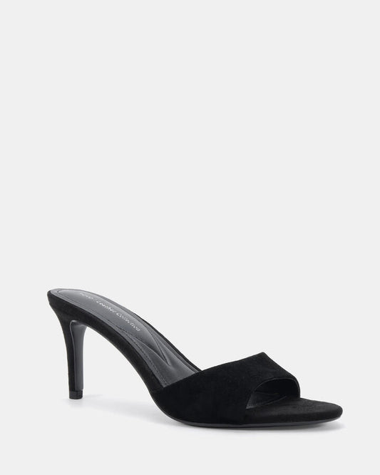 Image of Sandals. Product name - Palan Black Leather Suede Mules in Black Leather Suede colour by brand - Novo